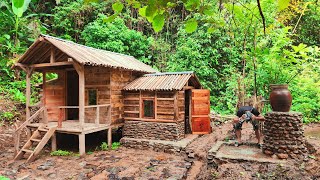 Full video 300 days of building a house in the forest alone from start to finish [upl. by Sanson]