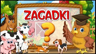 Zagadki o zwierzętach na wsi 🐄🐖🐔 odgłosy zwierząt 🐕🐈 [upl. by Eibba]