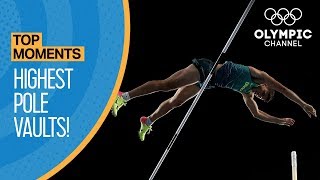 Top Highest Olympic Pole Vaults of All Time  Top Moments [upl. by Ahsinwad]