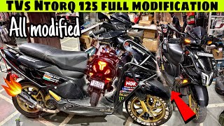 TVs ntorq 125 modified  Ntorq Latest Modification  Ntorq Exhaust Sound 💥 [upl. by Adnohsar]