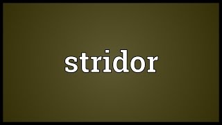 Stridor Meaning [upl. by Aniratak]