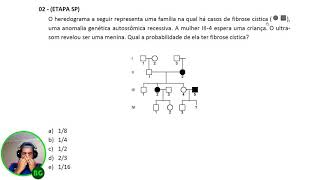 Questão de Genética  Fibrose Cística e Heredograma ETAPA SP 1 [upl. by Osnofla]