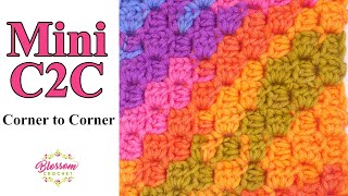 Mini C2C Corner to Corner Easy Crochet • Blossom Crochet Tutorial [upl. by Oniotna]