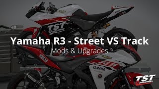 STREET VS TRACK Yamaha R3 Mods amp Upgrades [upl. by Arakahs845]