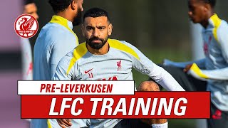 Liverpool FC train with giant medicine balls before Leverkusen [upl. by Lamb654]