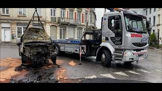 Voiture brûlée incendie criminel [upl. by Cynthea]