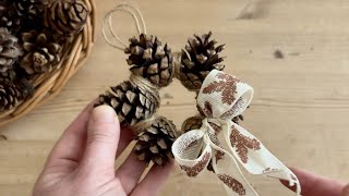 Natural Pinecone Wreath craftfairies [upl. by Ecreip]