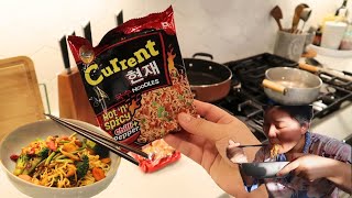 Nepali MUKBANG Current Noodles With Veggies  Super Spicy [upl. by Yrrat916]