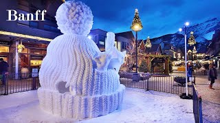 BANFF Canada Winter Events  SnowDays Festival Lights and Snow Sculptures [upl. by Aciria]