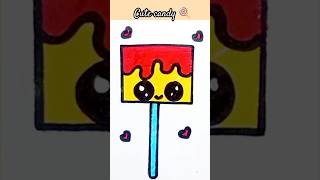 HOW TO DRAW CUTE CANDY 🍭drawing cute viralvideo art shortvideo trending shorts [upl. by Sacttler]