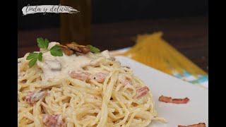 ESPAGUETIS A LA CARBONARA con nata [upl. by Atiras]