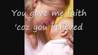 Because You Loved Me Celine Dion with Lyrics  Dedication to Mothers [upl. by Zumwalt]