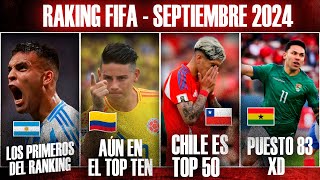 BRASIL AÚN SIGUE 5TO en el RANKING Chile baja 6 LUGARES  ACTUALIZACIÓN RANKING FIFA SEPTIEMBRE [upl. by Hubbard793]