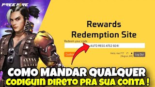 COMO COLOCAR CODIGO NO FREEFIRE COMO RESGATAR CODIGO FREEFIRE COMO RESGATAR CODIGUIN NO FREEFIRE [upl. by Arorua]