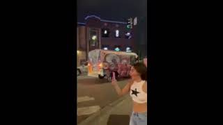 Party Bus hits pedicab near Wrigley [upl. by Rolyab]