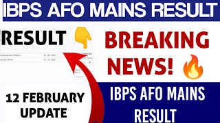 IBPS AFO MAINS RESULT 2024  ibps afo mains result date  ibps afoso mains result [upl. by Rae]