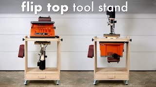 How To Build A DIY Flip Top Tool Stand Workstation  Woodworking Shop Project [upl. by Milon584]