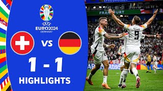 SvizzeraGermania 11 Highlights  UEFA Euro 2024 [upl. by Lleirbag400]