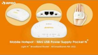 SAPIDO Mobile Hotspot‧Mini USB Power Supply Pocket N RB1632 [upl. by Cavuoto]