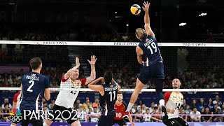 USA fights off Germany avoids disastrous collapse in mens volleyball  Paris Olympics  NBC Sports [upl. by Ahsian]