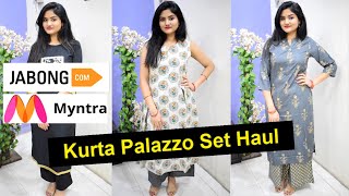 JabongMyntra Kurta Palazzo Haul Palazzo Kurta HaulKurta Palazzo Set ReviewKurta Palazzo Unboxing [upl. by Eat]