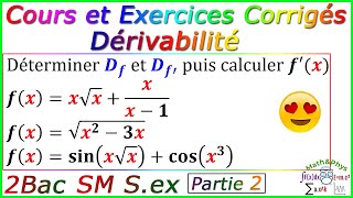 Dérivée de la composée de deux fonctions dérivables  Cours et exemples  2 BAC SM amp PC amp SVT [upl. by Ieppet120]