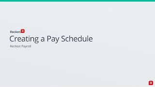 Creating a Pay Schedule [upl. by Sasnak]