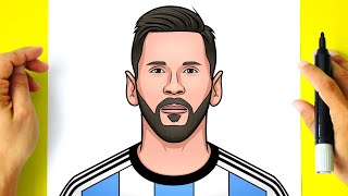 Como DESENHAR o LIONEL MESSI passo a passo  Como DIBUJAR a LIONEL MESSI paso a paso [upl. by Sibylla]