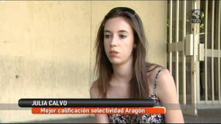 JULIA CALVO  MEJOR NOTA SELECTIVIDAD 2011 EN ARAGÓN [upl. by Nirual235]