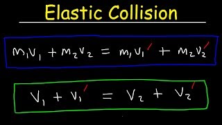 Elastic Collisions In One Dimension Physics Problems  Conservation of Momentum amp Kinetic Energy [upl. by Gapin]