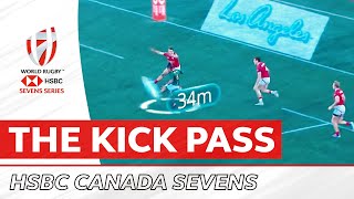 KICK PASS  How the kick pass is used in Rugby Sevens  Canada Sevens [upl. by Allimaj637]