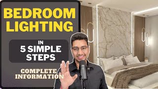 Do BEDROOM lighting in 5 simple steps Learn layering of lights type of lights make luxury bedroom [upl. by Rancell862]