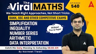 Bank Exams  Simplification  Number Series  Inequality  Arithmetic amp DI By Navneet Tiwari [upl. by Arbmik192]