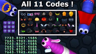 NEW 11 CODES Slitherio  2021 ALL CODES Slitherio CROWN  WINGS  BUNNY EARS 32 Cosmetics  AI [upl. by Myra]