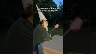 Gnomes vs Knights Signing a Peace Treaty funny trending gnomes gnome knight war [upl. by Hgielak]