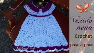 VESTIDO NIÑA a CROCHET GANCHILLO tutorial paso a paso  CROCHET GIRL DRESS step by step tutorial [upl. by Lain]