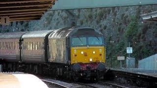 DRS 47501 Craftsman and 47818 barrel through Teignmouth 020913 [upl. by Maillliw224]