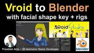 Vroid to Blender with Facial Shape key and Skeleton bones  Blender Tutorial [upl. by Mure]