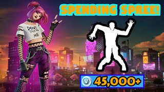 Spending 45000 VBucks in FORTNITE MY BIGGEST SPENDING SPREE YET Spending Spree 14 [upl. by Eidob738]