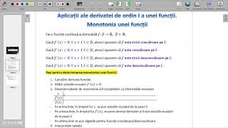 Aplicatii ale derivatei de ordin I Monotonia functiilor [upl. by Robinett]