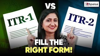 ITR 1 vs ITR 2  Whats the Difference  Steps to File ITR Online  ITR Filing Online 202324 [upl. by Sebastien]