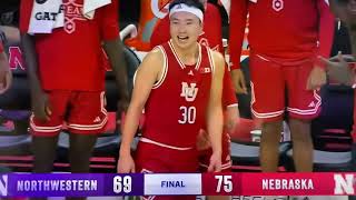 Keisei Tominaga Game Winning Deep Three Nebraska Husker Basketball vs Northwestern 12024 [upl. by Adnot]