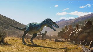 Gorgosaurus pack vs Pachyrhinosaurus tribe fight for survival  Walking with Dinosaurs [upl. by Ocirled705]