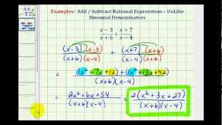 Ex Add Rational Expressions with Unlike Denominators [upl. by Eitsym]