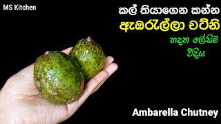 ඇඹරැල්ලා චට්නි ලේසියෙන්ම රසට  Ambarella Chutney  Spondias Dulcis  mskitchen3708 [upl. by Anovahs465]