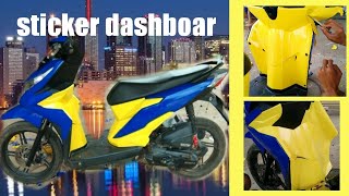 Cara pasang skotlet pada dashboar honda beat  kuning glossy [upl. by Malo]