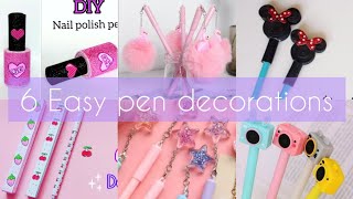 6 Easy DIY Pen amp Pencil Decorations  Back to School Supplies  Craft Compilation [upl. by Atteuqahc]