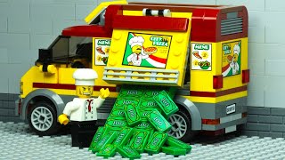 Lego City Pizza Truck Bank Robbery [upl. by Rehtaeh154]