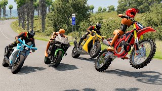 Motorbike Crashes 24  BeamNG DRIVE  SmashChan [upl. by Zima]