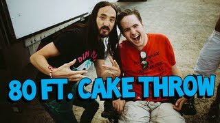 Steve Aoki 80 ft Cake Throw Hits Fan In Wheelchair Uncut Version [upl. by Penthea]